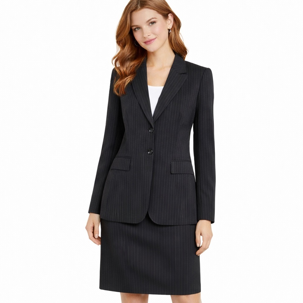 Tahari Women's Black Pinstripe Blazer Size 10